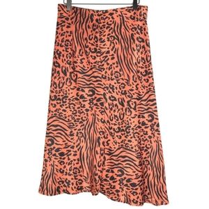 Forever 21 Midi Animal Print Midi Skirt